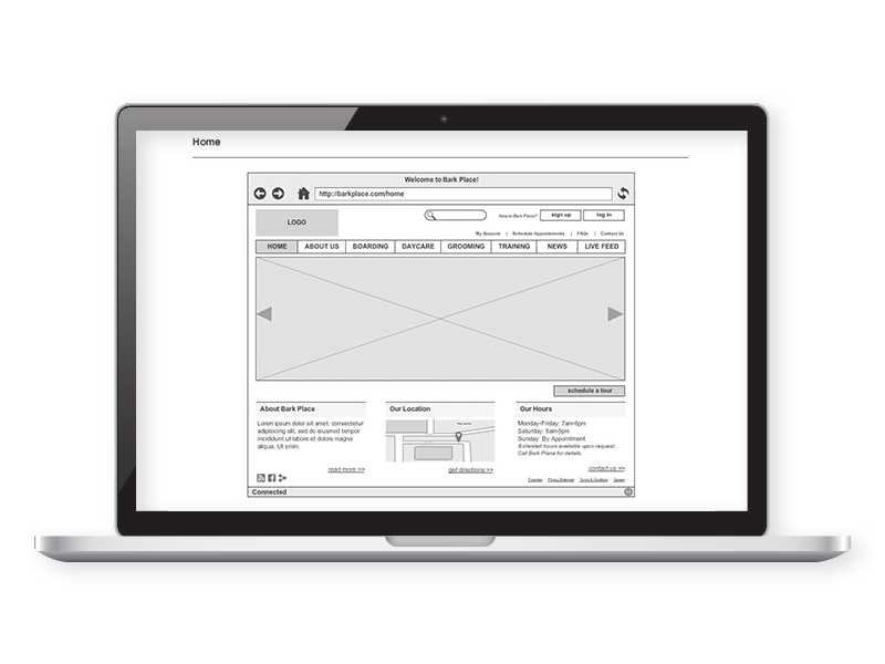 Bark Place / Wireframe