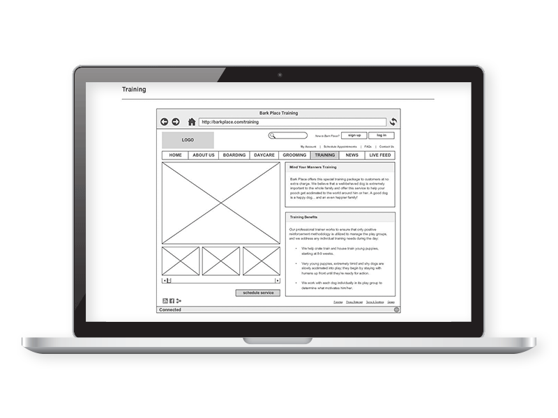 Bark Place / Wireframe